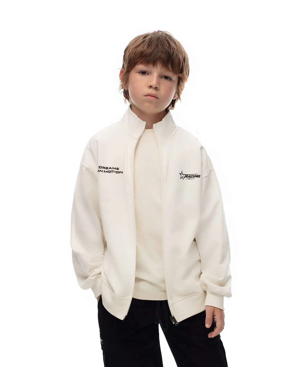 Chaqueta regular algodón crudo niño