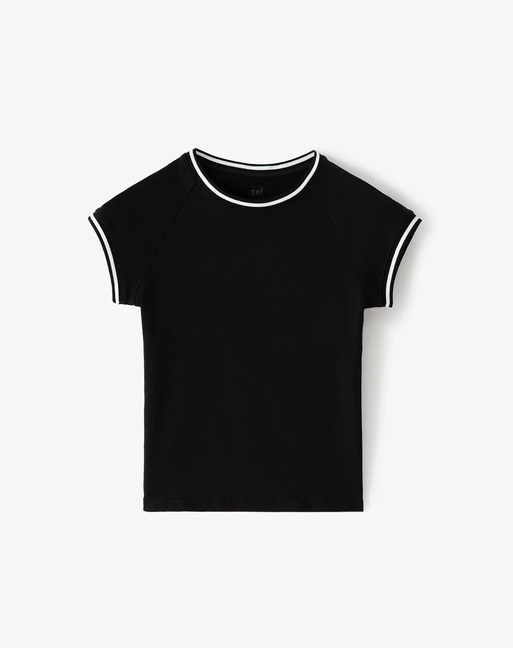 Camiseta slim algodón negra mujer - Image 5