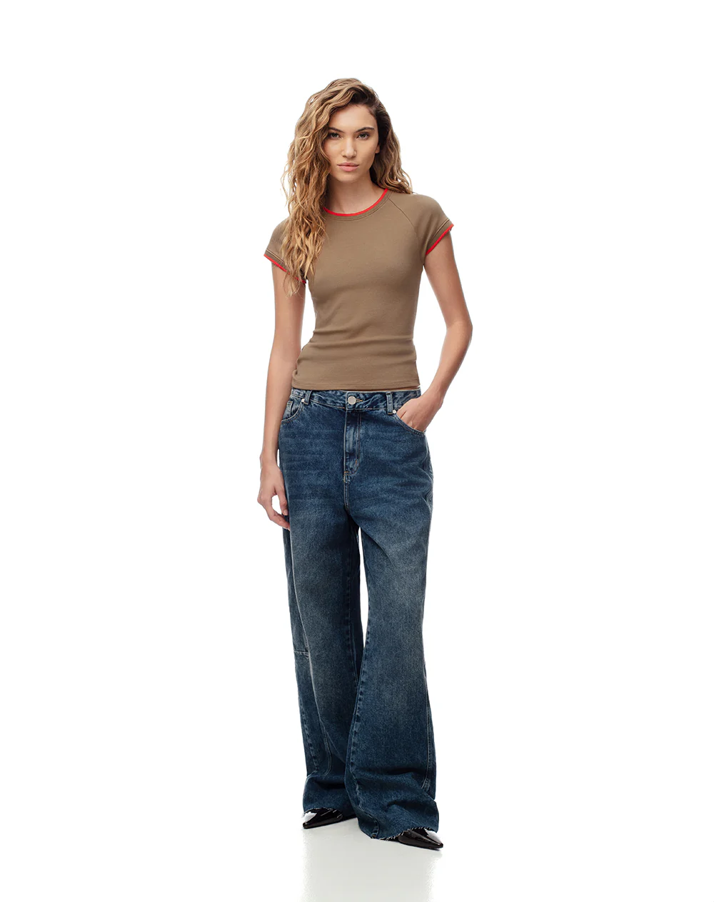 Camiseta slim algodón negra mujer - Image 4