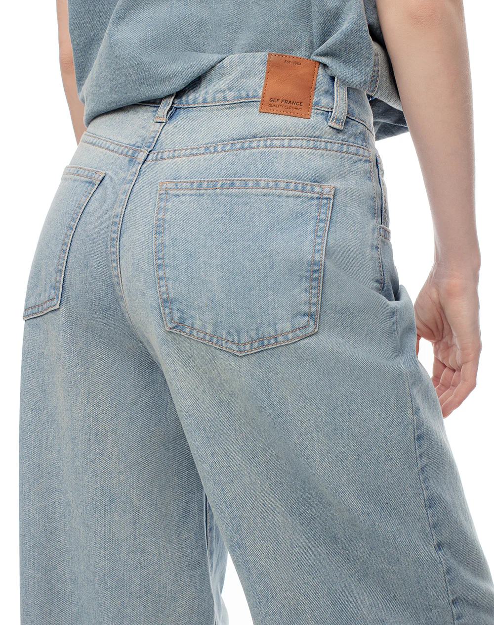 Jean wide leg tiro alto índigo medio mujer - Image 6