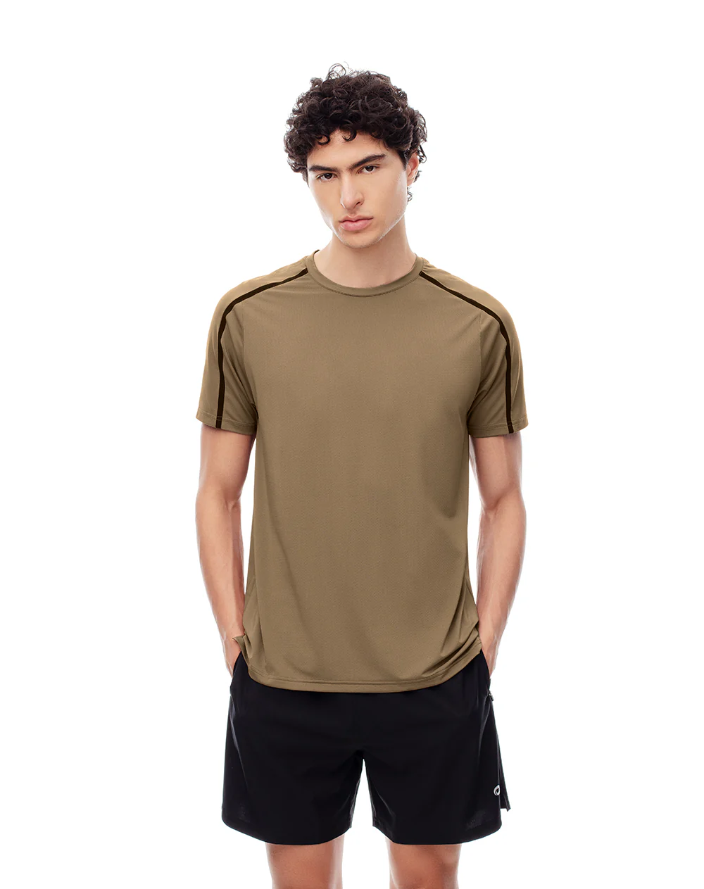 Camiseta deportiva antibacterial café hombre - Image 4
