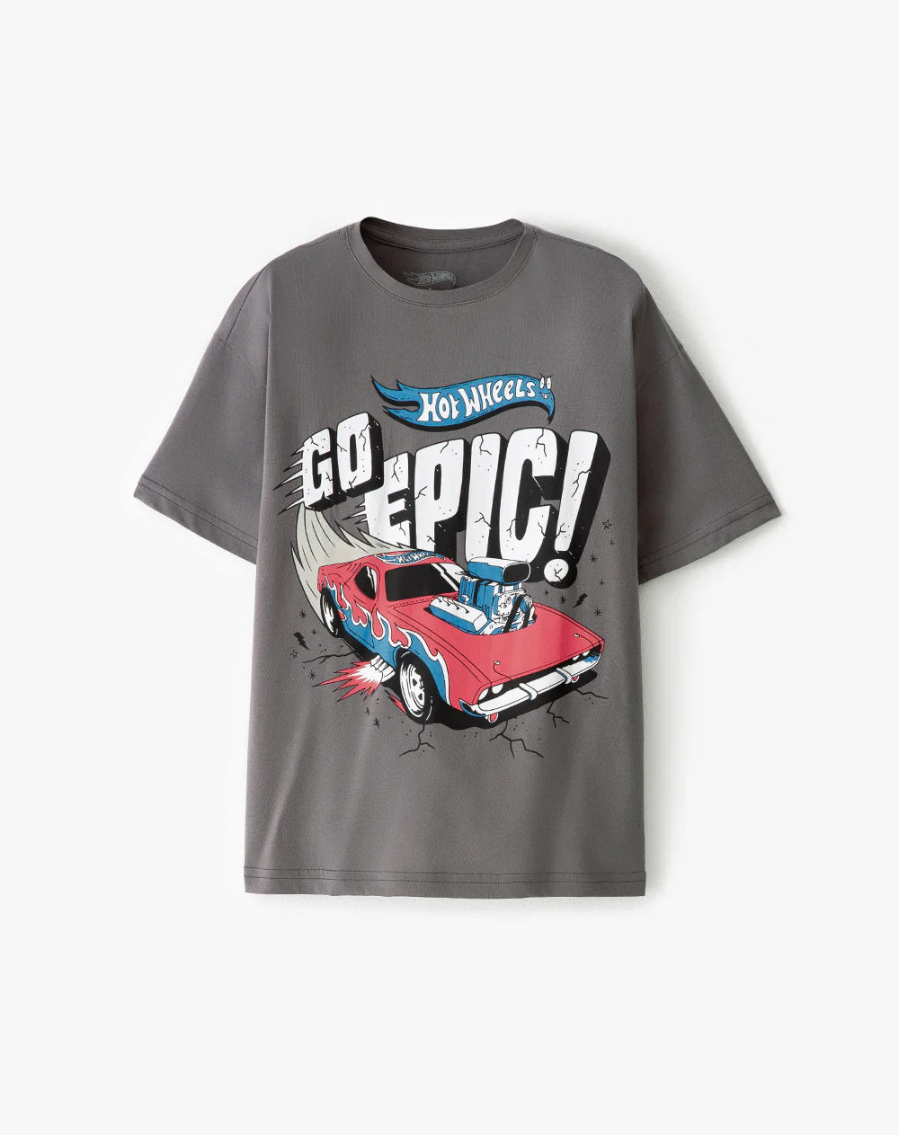 Camiseta regular algodón Hot Wheels gris niño - Image 5