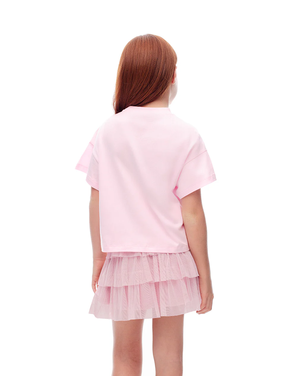 Camiseta manga corta regular algodón rosada niña - Image 2
