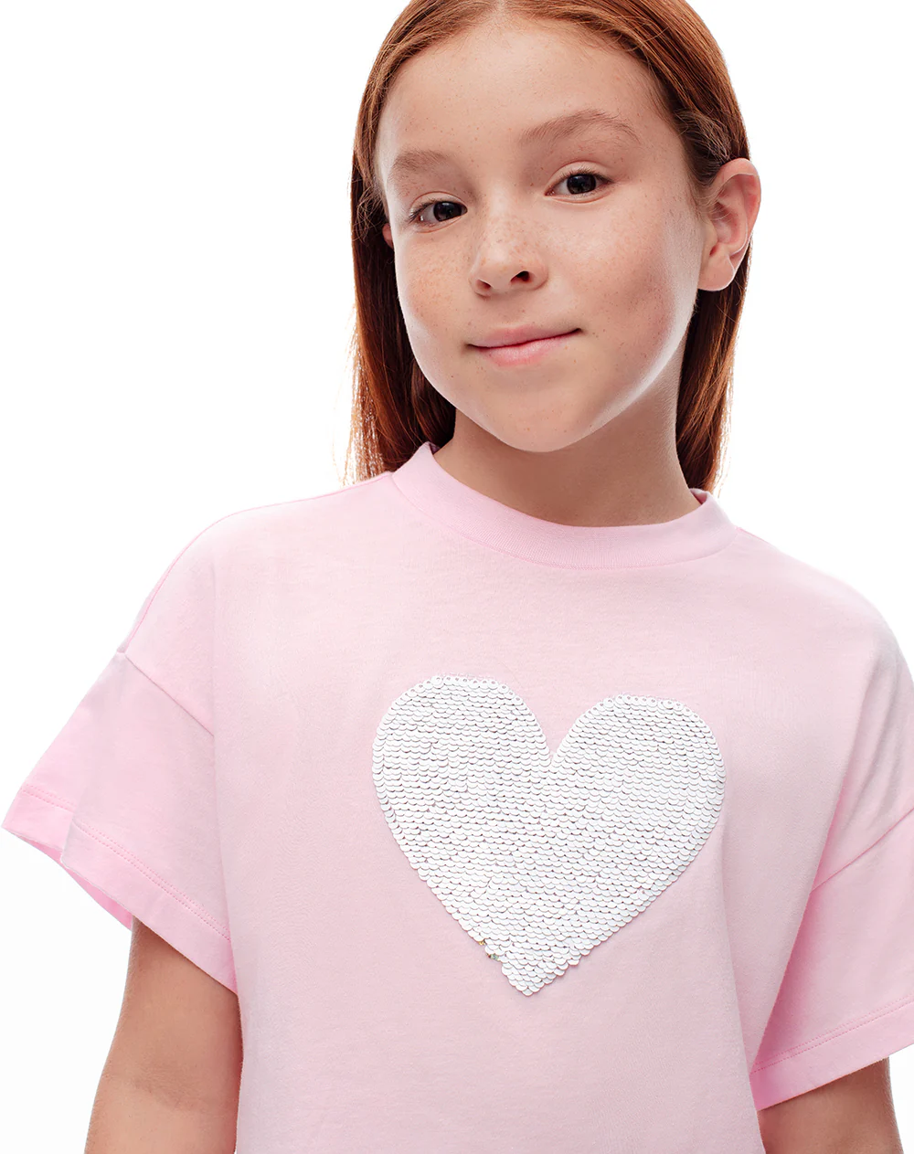 Camiseta manga corta regular algodón rosada niña - Image 3