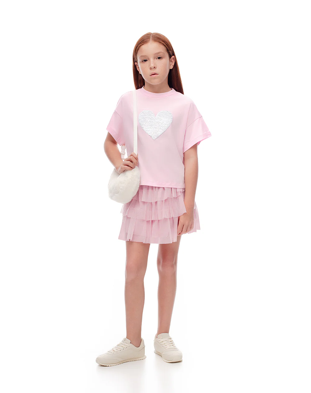 Camiseta manga corta regular algodón rosada niña - Image 4