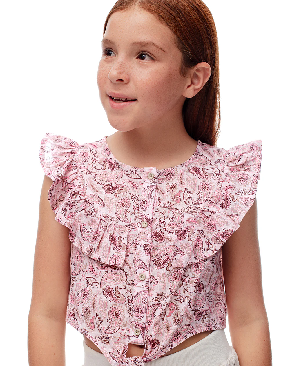 Blusa regular boleros rosada estampada niña - Image 4