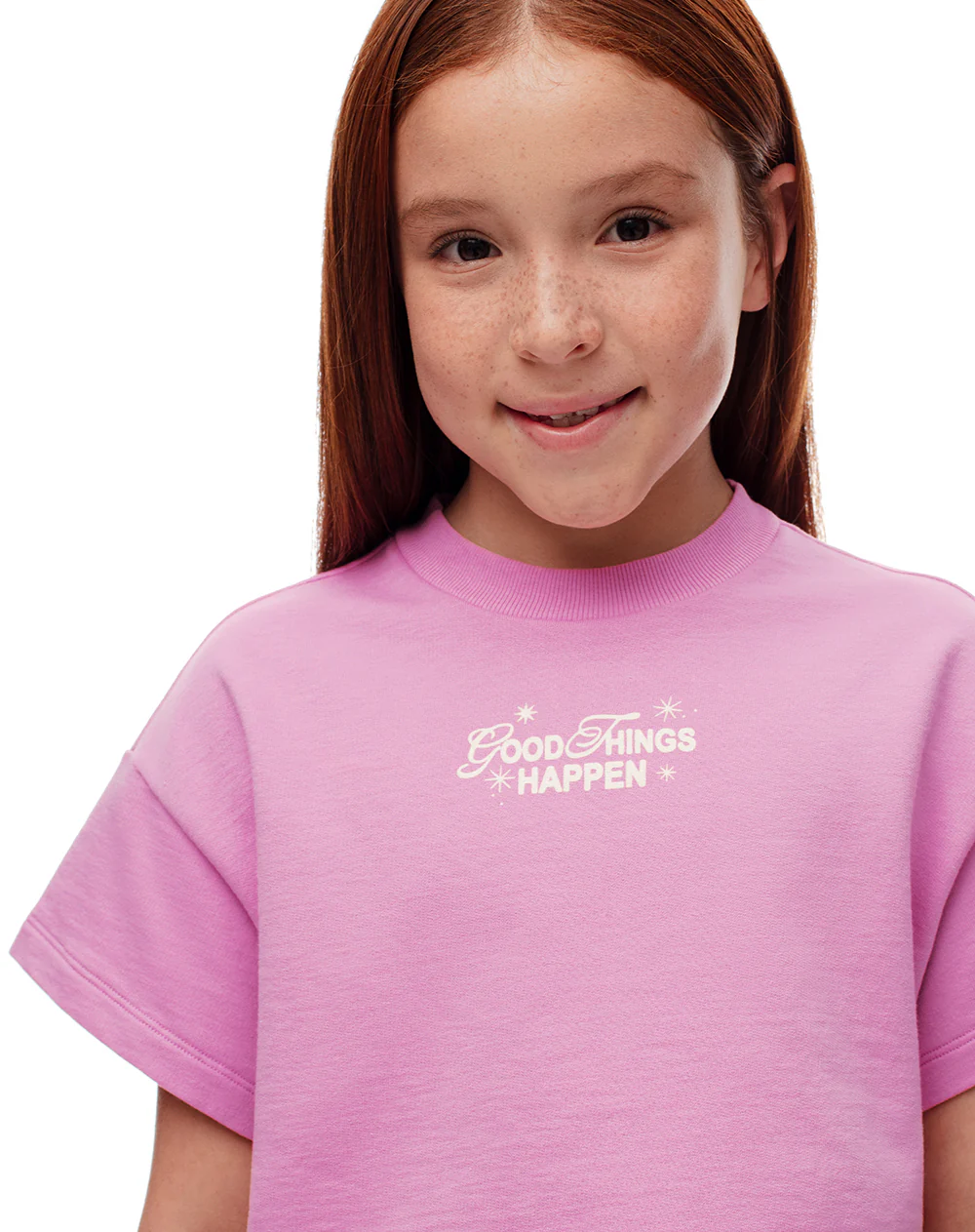 Conjunto camiseta + short algodón fucsia niña - Image 4