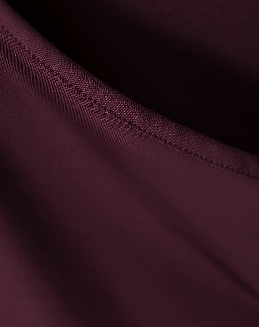 Camiseta crop slim doble tela vino tinto mujer - Image 7
