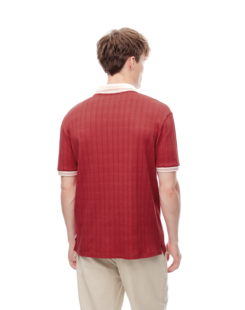Polo regular tejido de punto roja hombre - Image 2