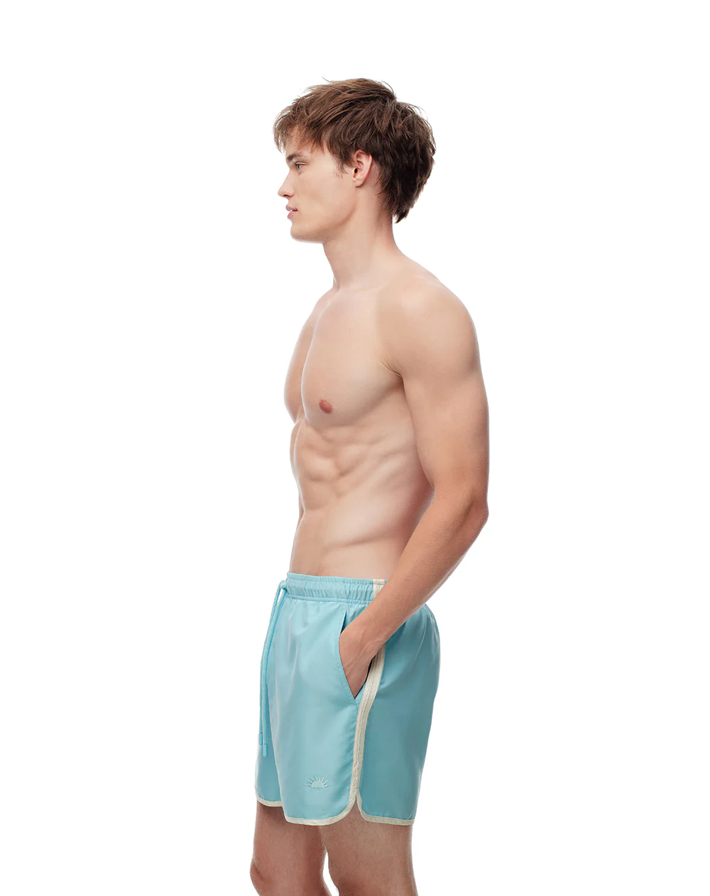 Pantaloneta de baño azul hombre - Image 2