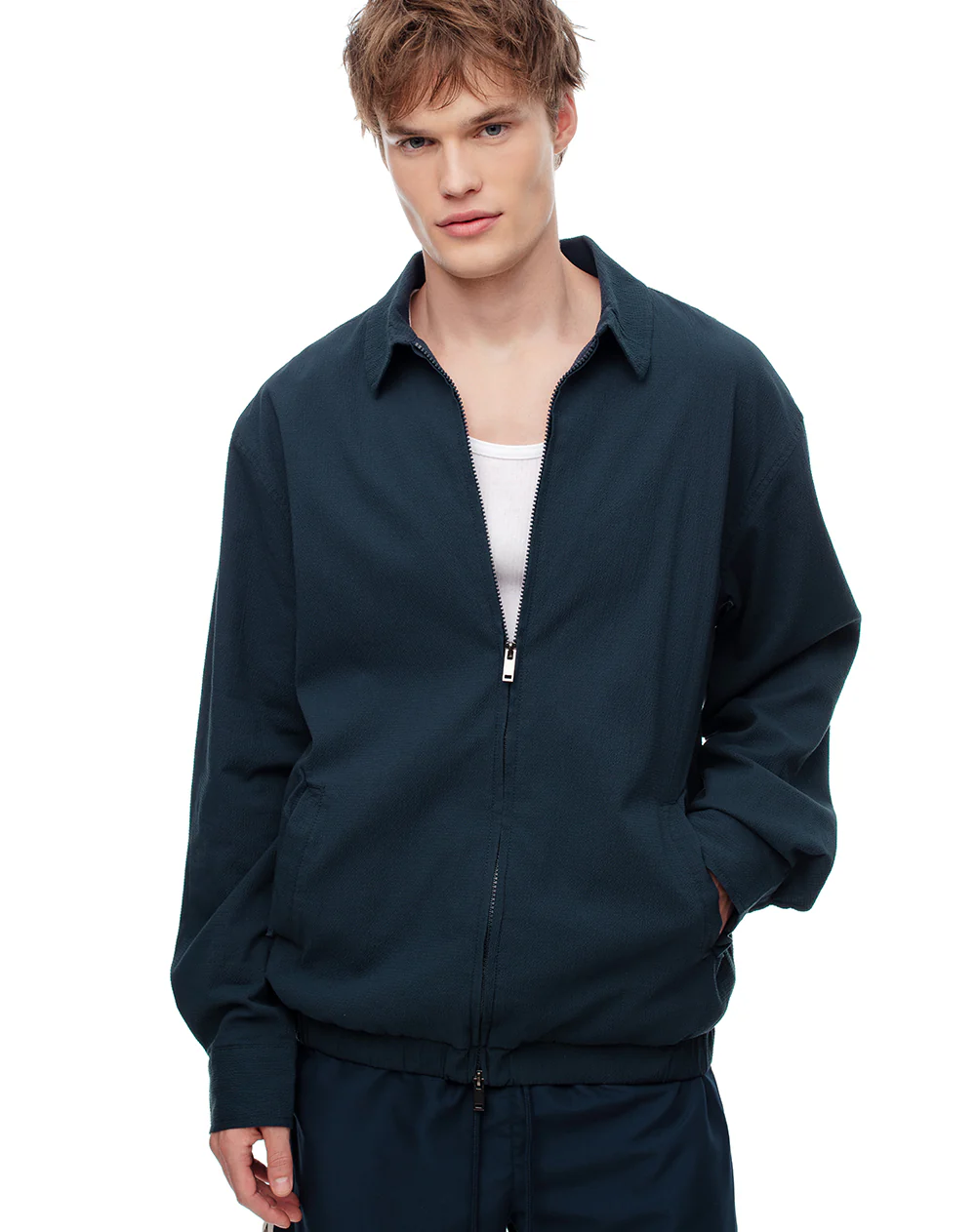 Chaqueta tipo bomber regular azul hombre - Image 3
