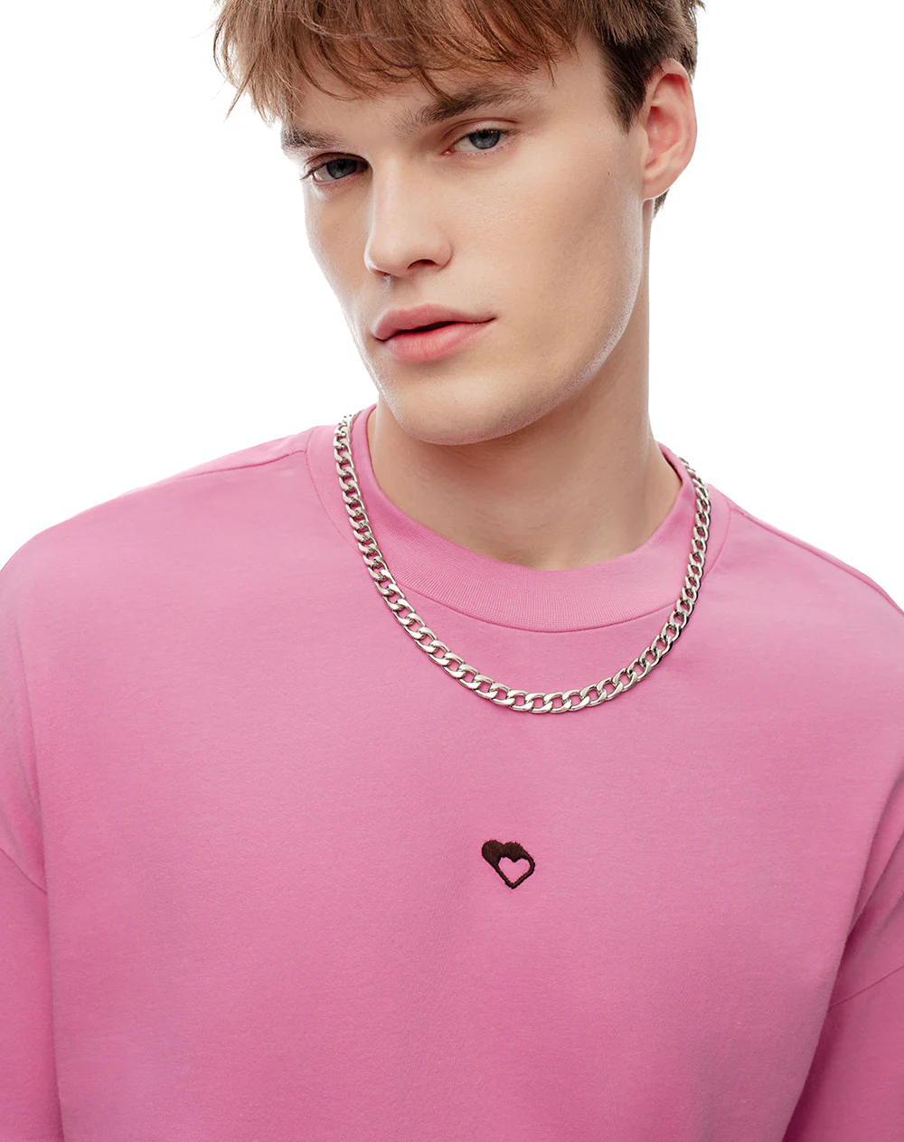 Camiseta regular algodón rosa estampada unisex hombre - Image 4