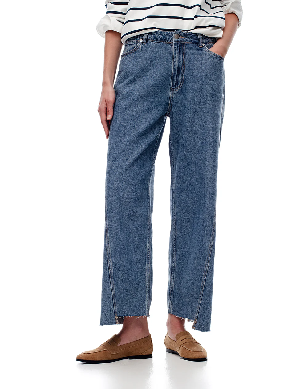 Jean wide leg tiro medio índigo medio mujer - Image 3