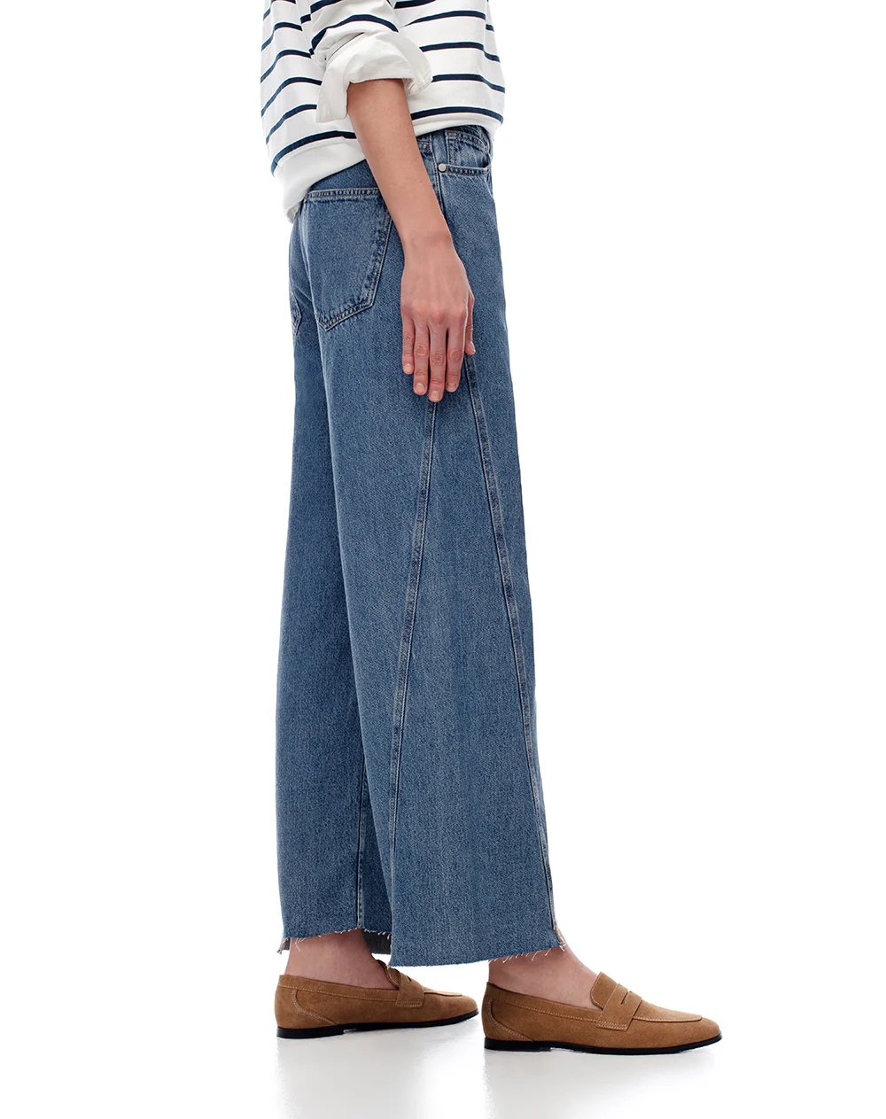 Jean wide leg tiro medio índigo medio mujer - Image 4