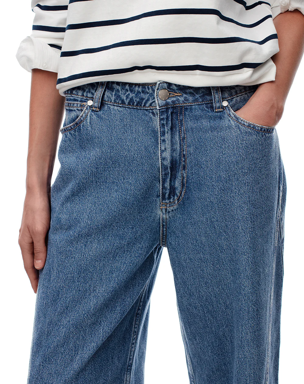 Jean wide leg tiro medio índigo medio mujer - Image 5