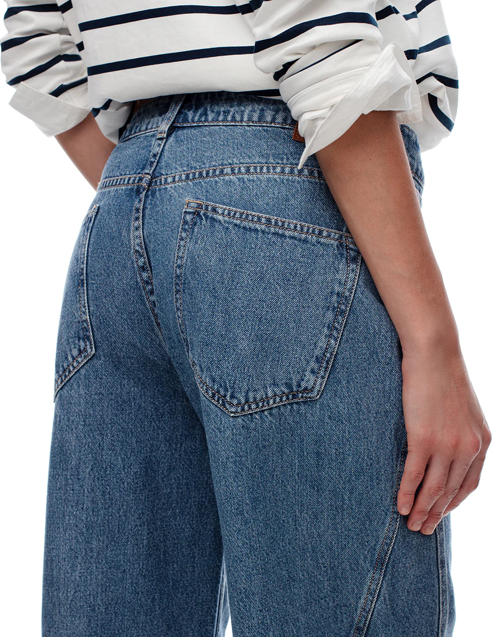 Jean wide leg tiro medio índigo medio mujer - Image 6