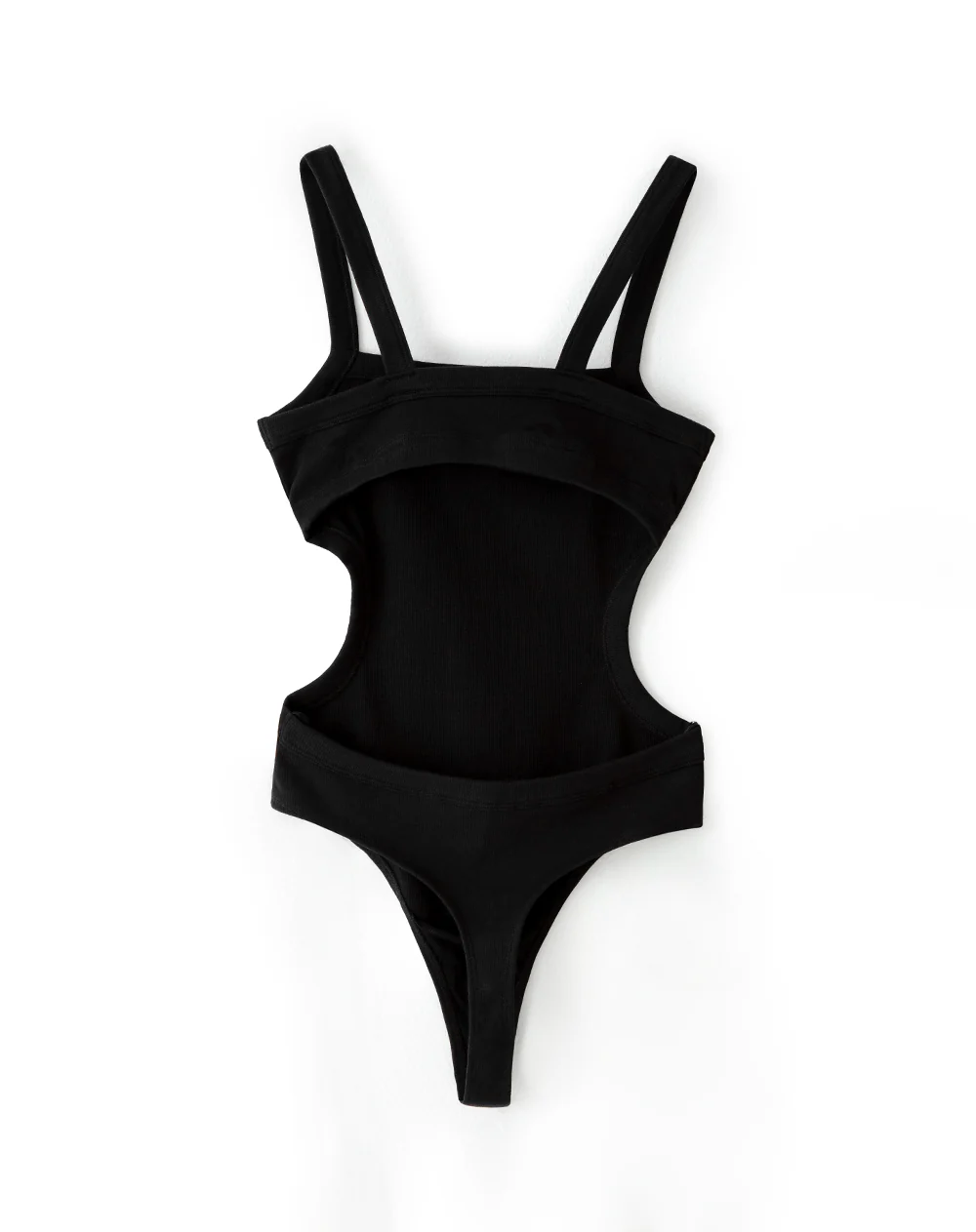 Body cut out rib algodón negro mujer - Image 10