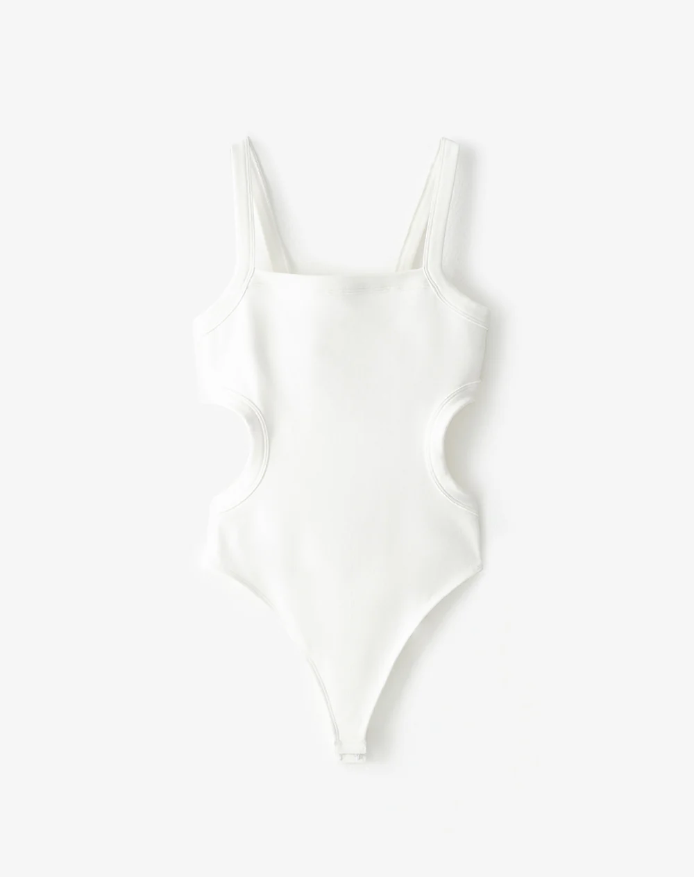 Body cut out rib algodón blanco mujer - Image 7
