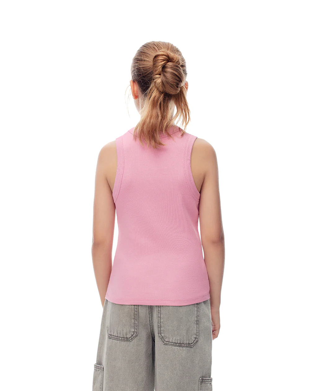 Camiseta esqueleto slim rib algodón rosa niña - Image 2