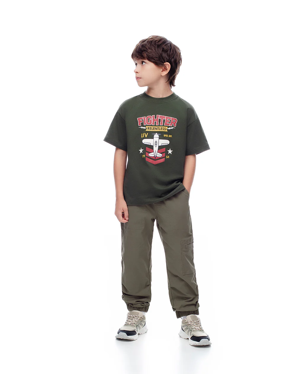 Camiseta manga corta regular algodón verde niño - Image 3