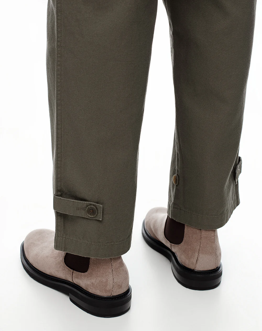 Pantalón cargo recto algodón verde hombre - Image 3