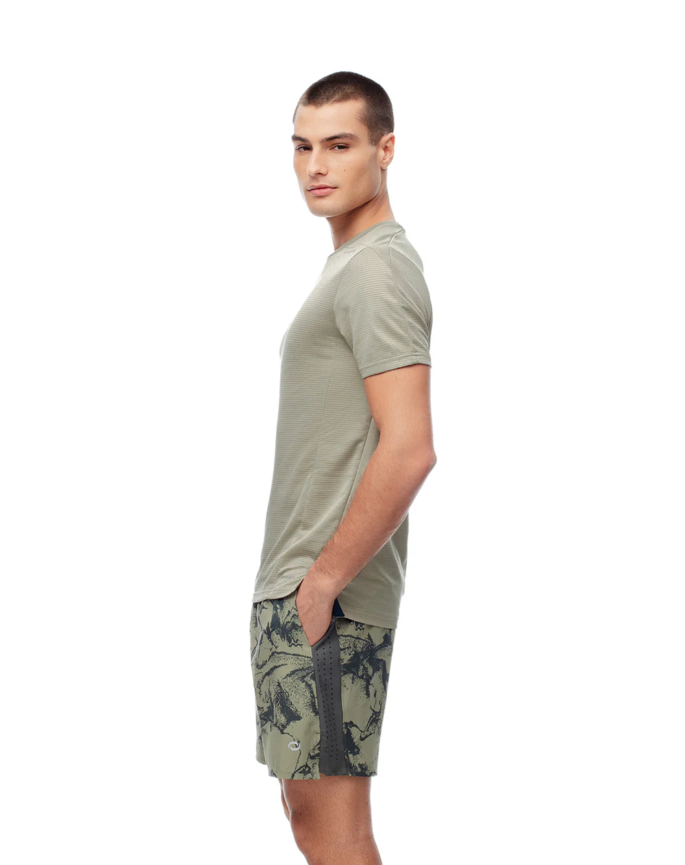 Pantaloneta deportiva suspensorio interno verde hombre - Image 4