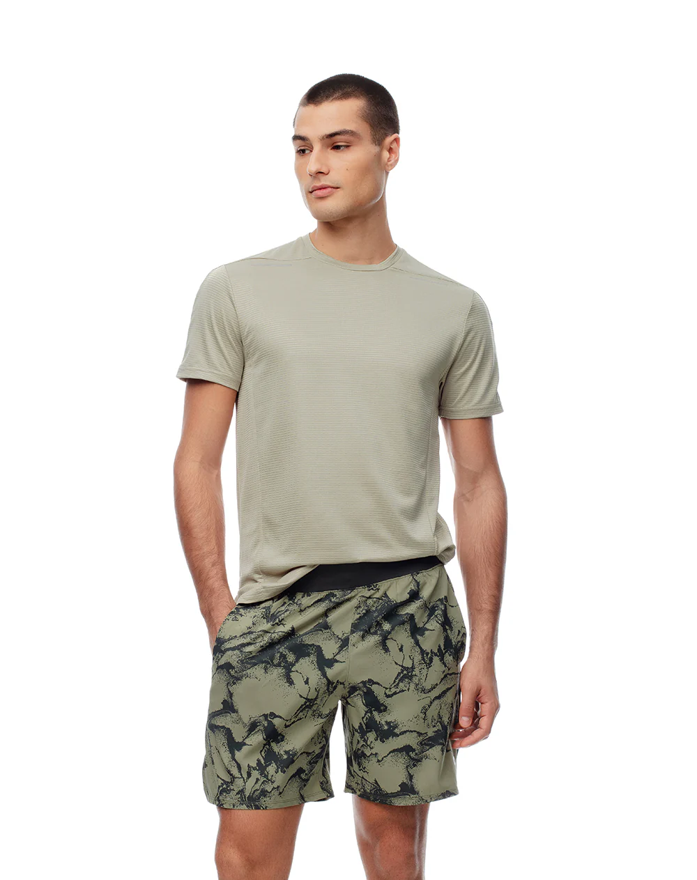 Pantaloneta deportiva suspensorio interno verde hombre - Image 5