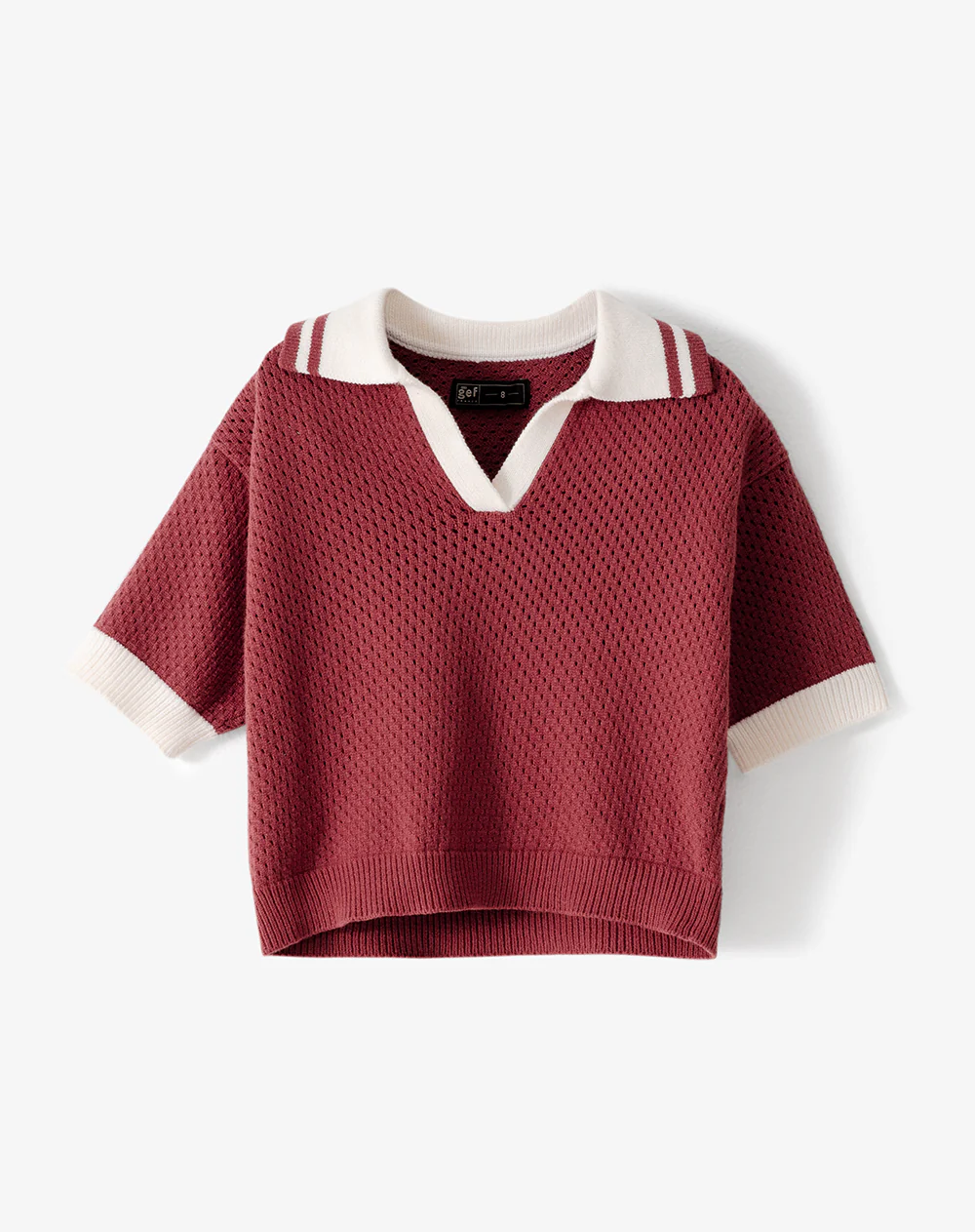 Polo regular tejido de punto roja niña - Image 5