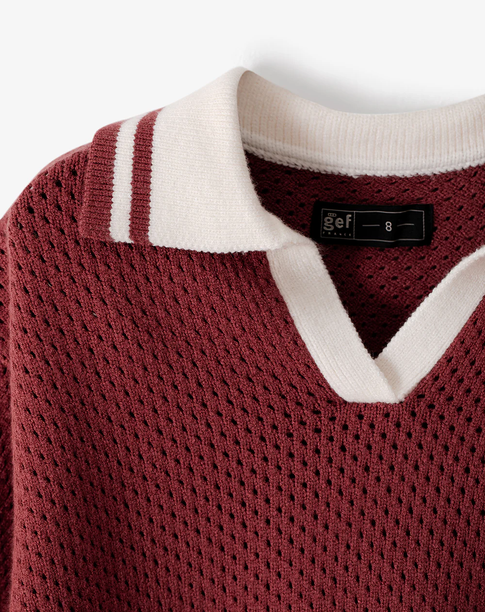 Polo regular tejido de punto roja niña - Image 6