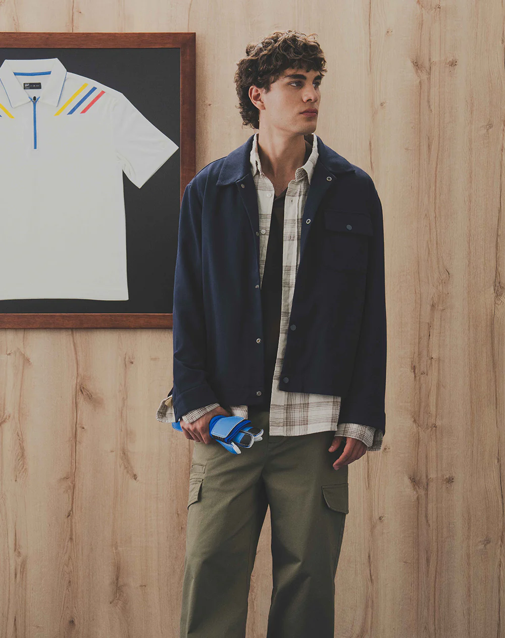Chaqueta tipo sobrecamisa regular azul hombre - Image 5