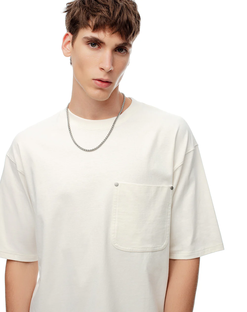 Camiseta regular algodón vainilla hombre