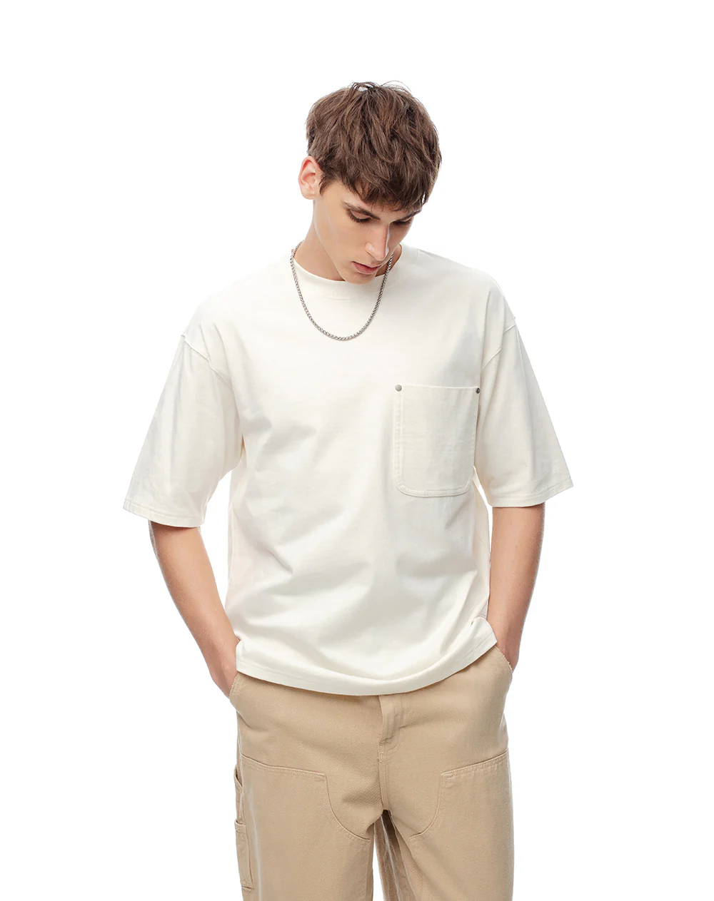 Camiseta regular algodón vainilla hombre - Image 3