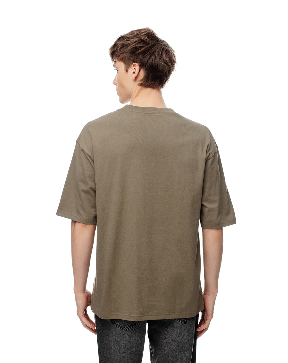 Camiseta regular algodón café hombre - Image 2
