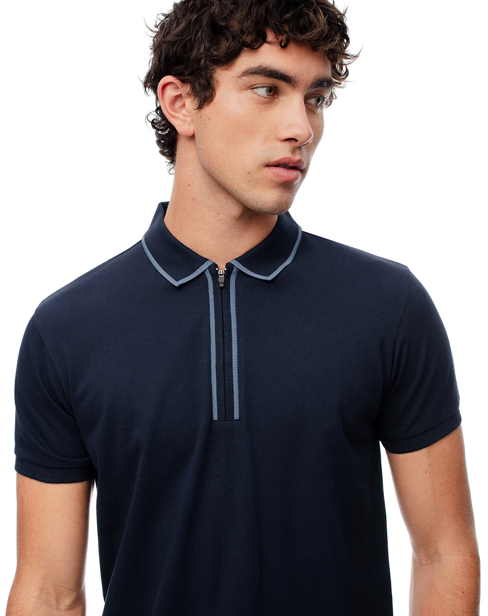 Polo half zip regular azul hombre - Image 5
