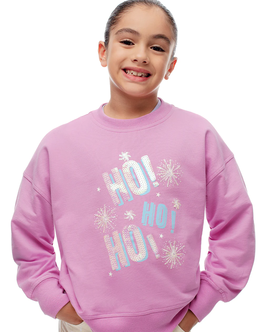 Buzo regular algodón estampado navidad niña - Image 3