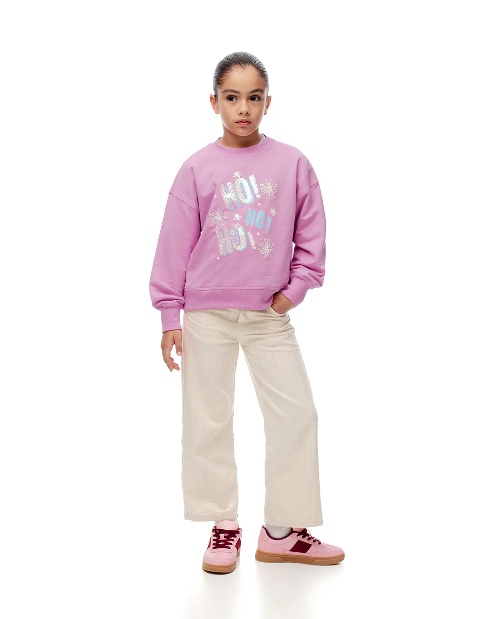 Buzo regular algodón estampado navidad niña - Image 4