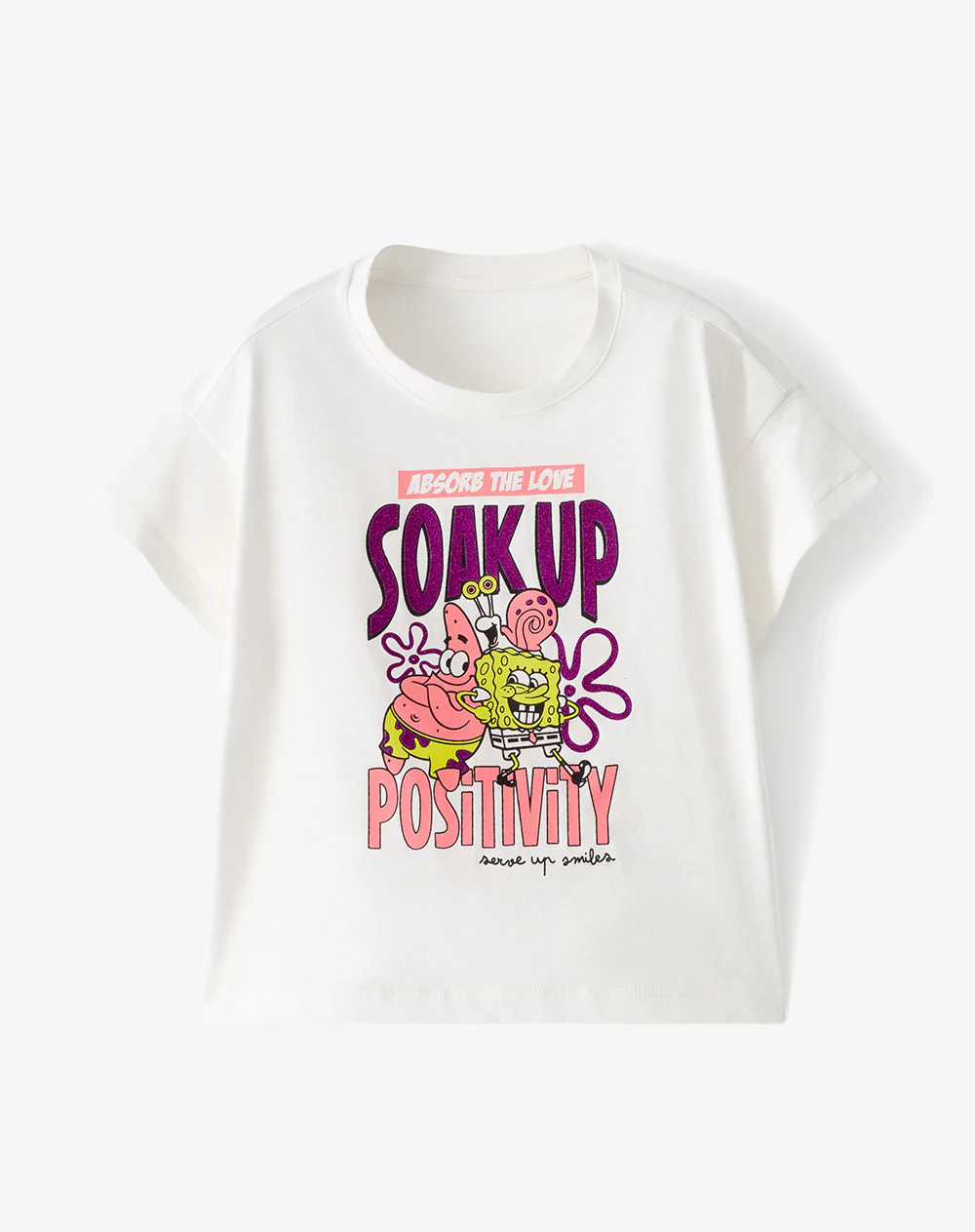 Camiseta regular Bob Esponja blanca niña - Image 5