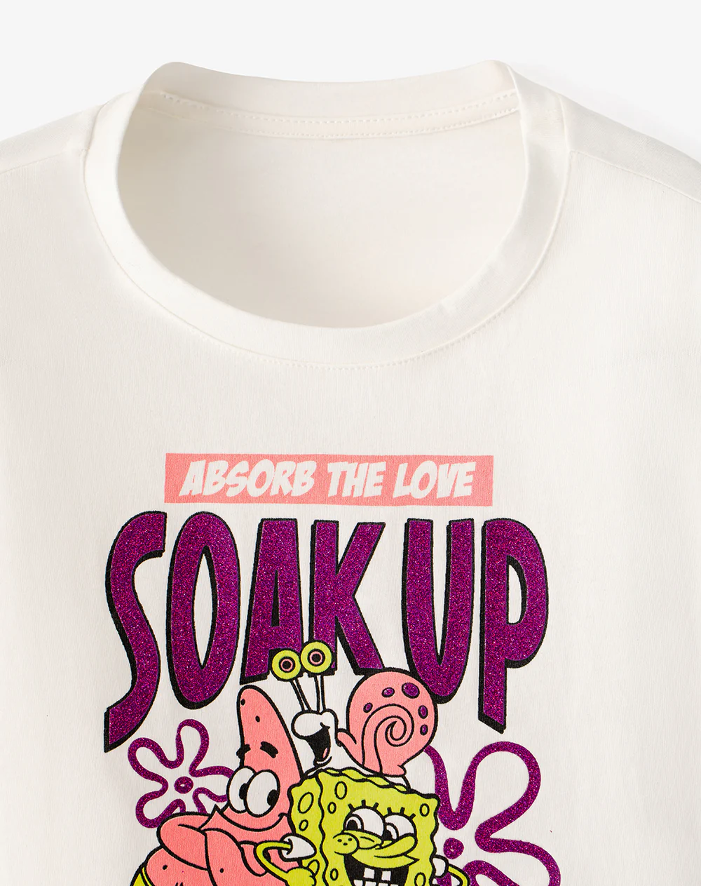 Camiseta regular Bob Esponja blanca niña - Image 6