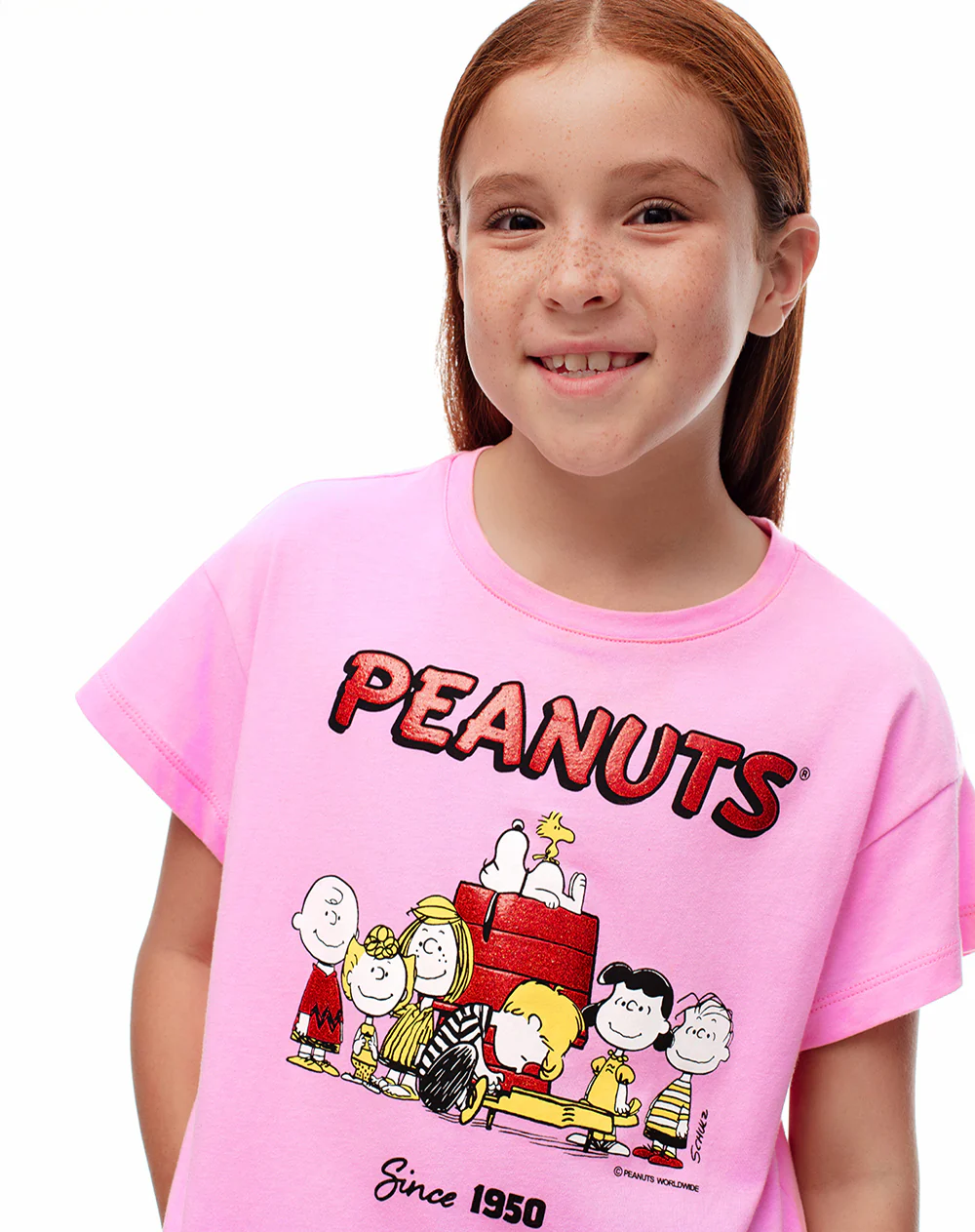 Camiseta regular Peanuts rosada niña - Image 3
