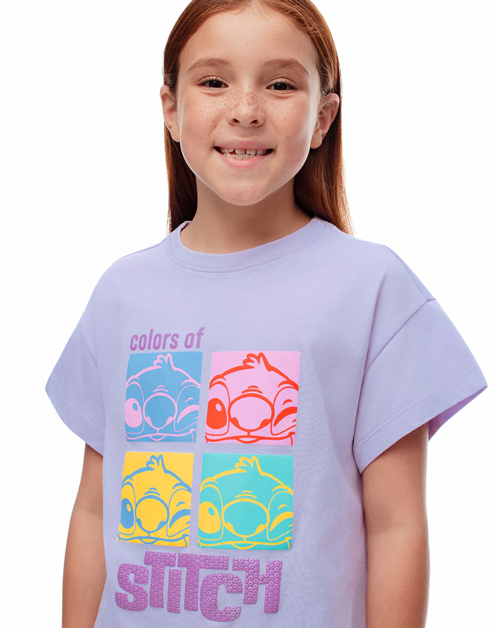 Camiseta regular Stitch morada niña - Image 3