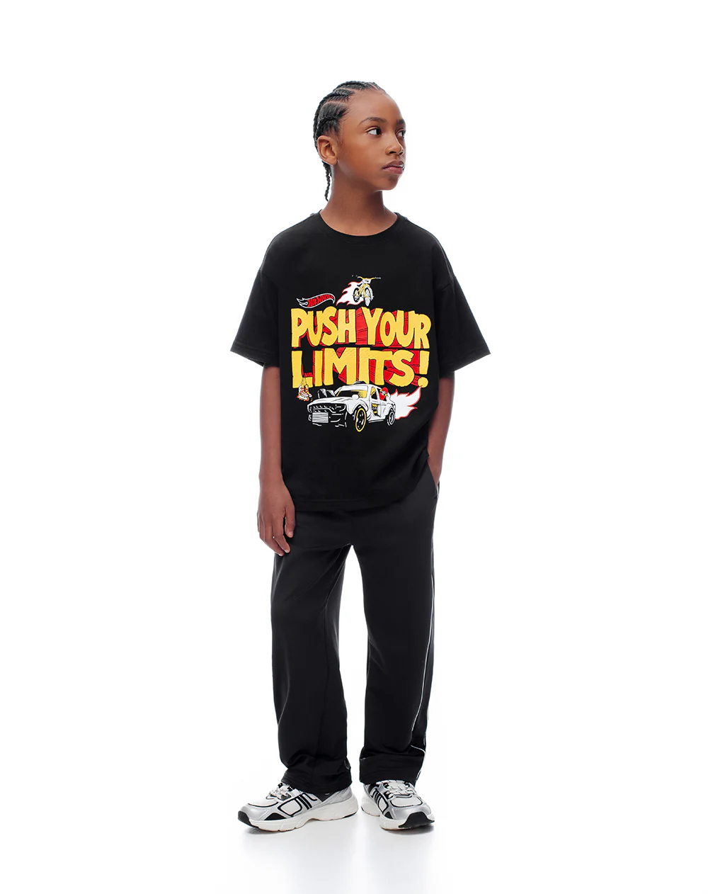 Camiseta regular Hot Wheels negra niño - Image 4