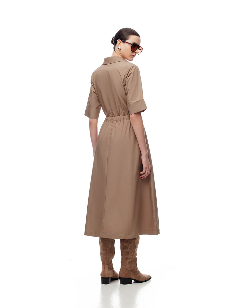 Vestido midi falda en A café mujer - Image 2