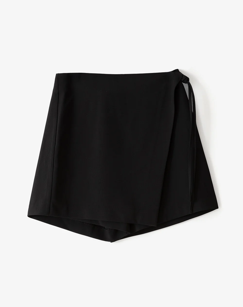 Falda short tiro medio cruzada anudada negra mujer - Image 6
