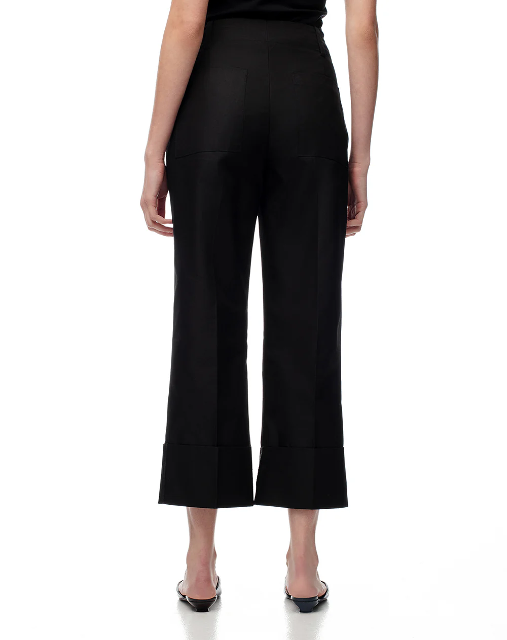 Pantalón culotte tiro medio negro mujer - Image 2