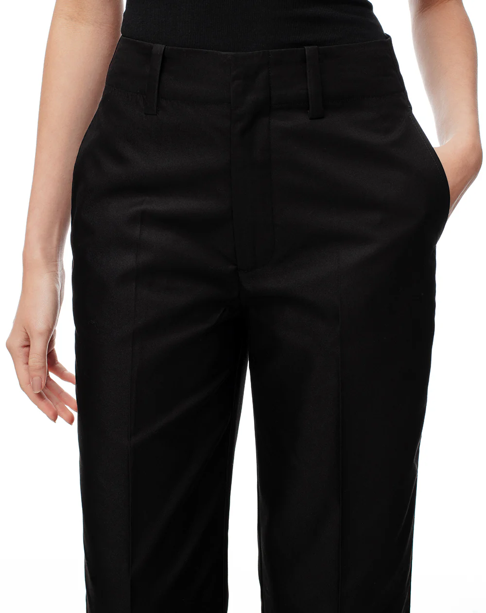 Pantalón culotte tiro medio negro mujer - Image 4