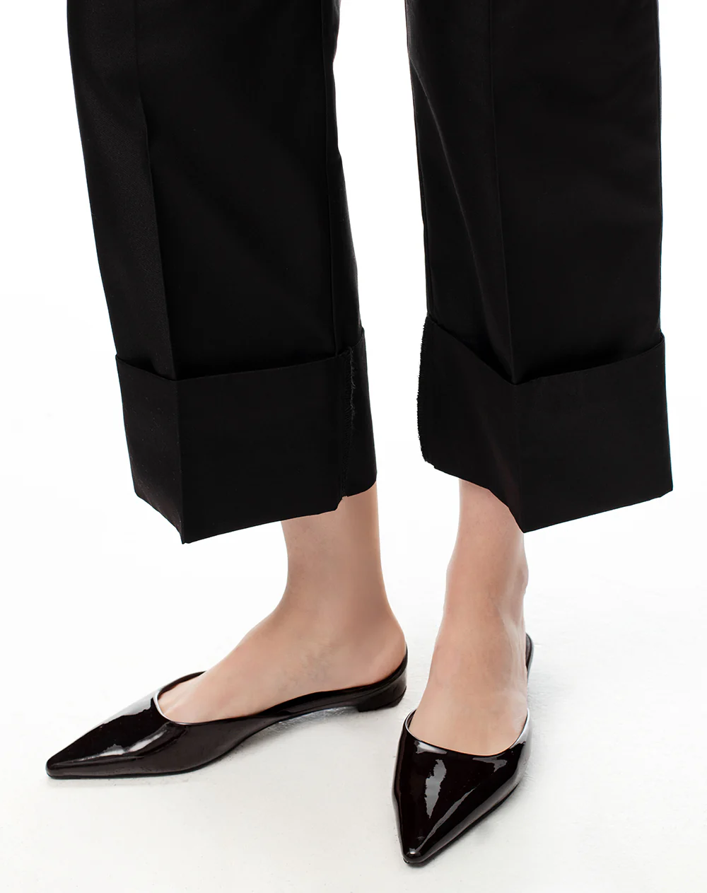 Pantalón culotte tiro medio negro mujer - Image 6