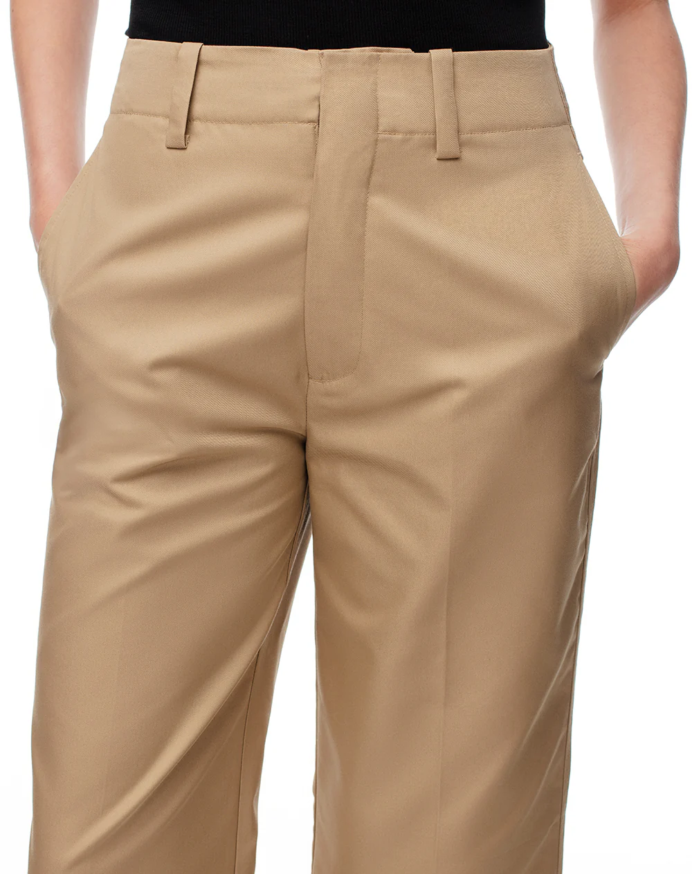 Pantalón culotte tiro medio caqui mujer - Image 4