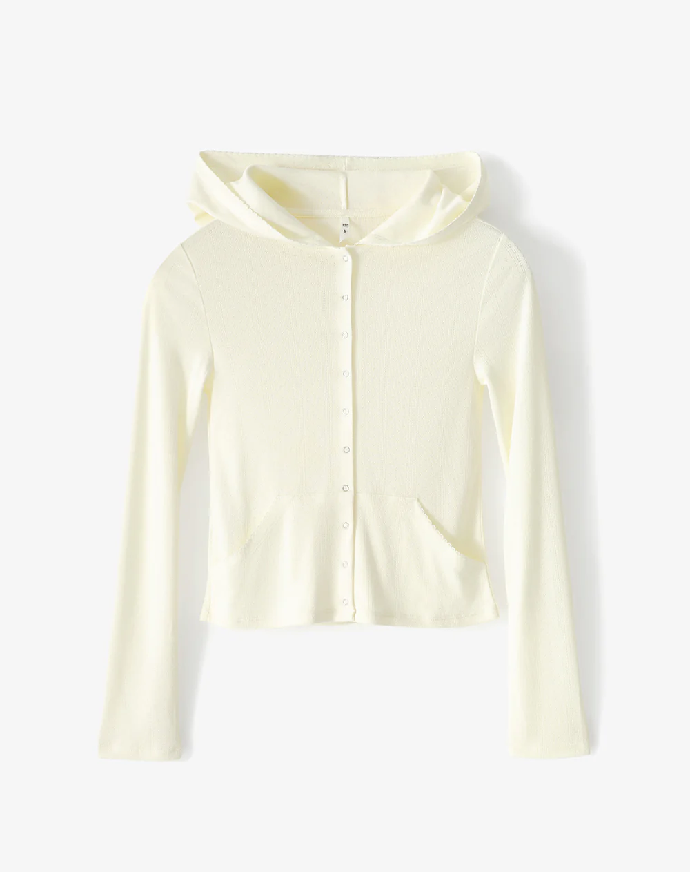 Cardigan fitted punto calado amarillo mujer - Image 5