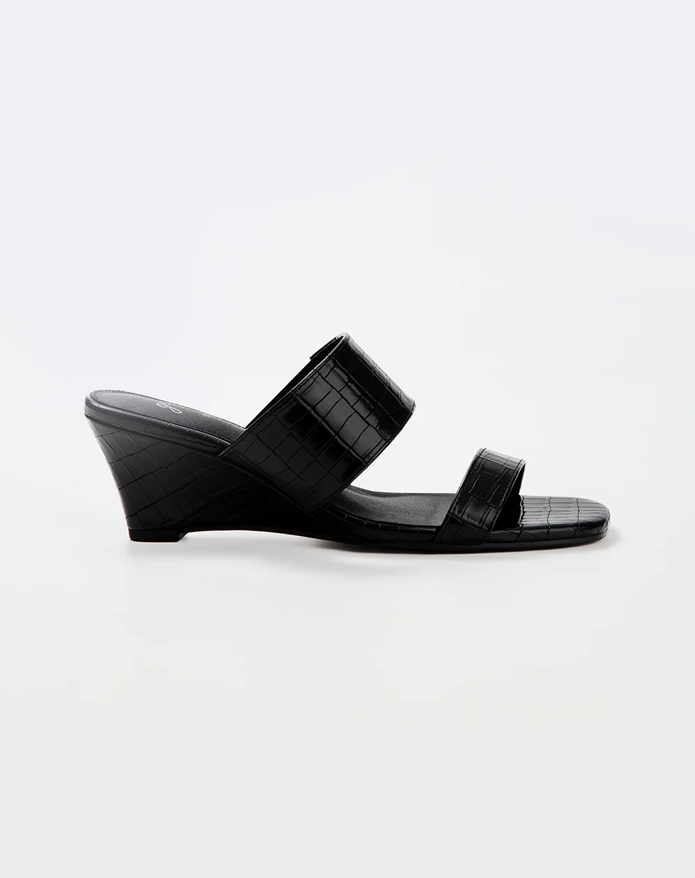 Sandalias mule de tacón ancho negras mujer - Image 2