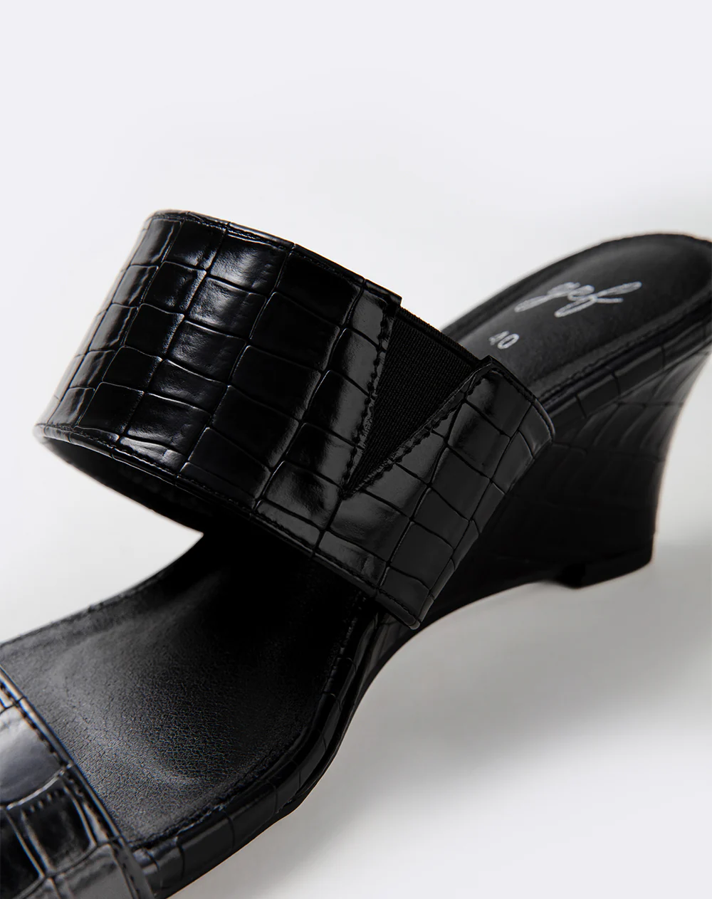 Sandalias mule de tacón ancho negras mujer - Image 5